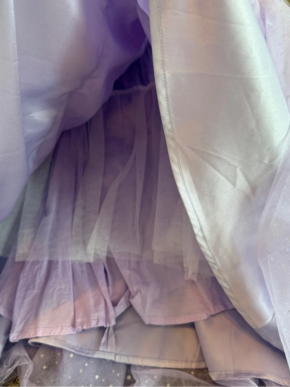 Lola + The Boys Lilac Sparkle Tiered Tulle Dress